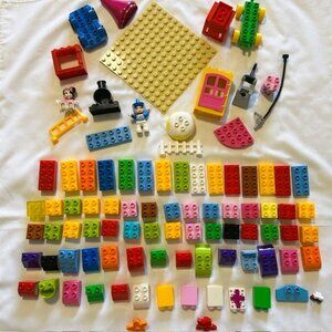 Lego Duplo Lot Of 92 Random Parts Bricks Cars Figures Etc